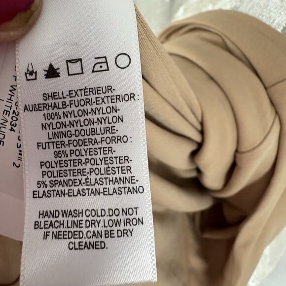 Dress the Population Size L Audrey Spaghetti Strap Midi A-line 3D Floral Ivory - Picture 8 of 8